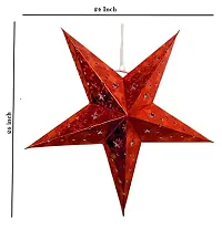 ME  YOU Christmas Decorative Star, Beautiful Decorative Hanging Star for Christmas, Diwali, Birthday, Anniversary, Party, Wedding (IZ21HangingStarRed3-24In-01)-thumb1