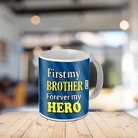 ME & YOU Raksha Bandhan Gift for Brother, Printed Ceramic Mug and MDF Keychain, Rakhi Set ( Multicolor)-thumb1