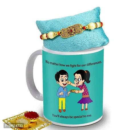 ME & YOU Rakhi for Brother | Rakhi Gift for Brother | Rakhi Gift Set | Rakhi Gift Pack for Brother | Coffee Mug, Designer Rakhi with Roli Tikka Pack Gift Set-IZ22STBrotherMURakhi14Roli-52