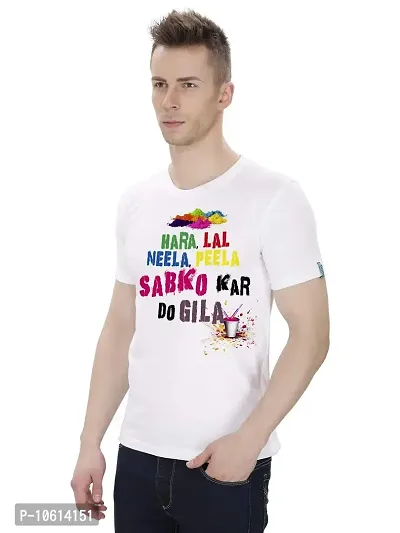 ME  YOU Men's Holi T-Shirt, Hara Lal Neela Peela Sbko Krdo Gila Printed, Holi T-Shirt for Men's, Holi T-Shirts