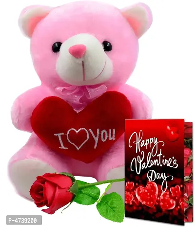 Gift Items (Teddy card and plastic rose)