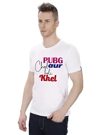 ME  YOU PUBG Chod AUR Holi Khel Round Neck White T-Shirt-thumb1