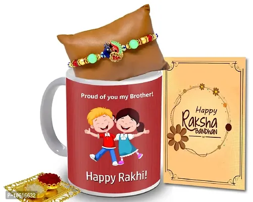 ME & YOU Rakhi Gift for Brother | Rakhi for Brother/ Bhai | Rakshabandhan Gift for Brother| Rakhi with Coffee Mug, Roli Tikka and Rakhi Greeting Card DTRakhiR16-87-thumb0