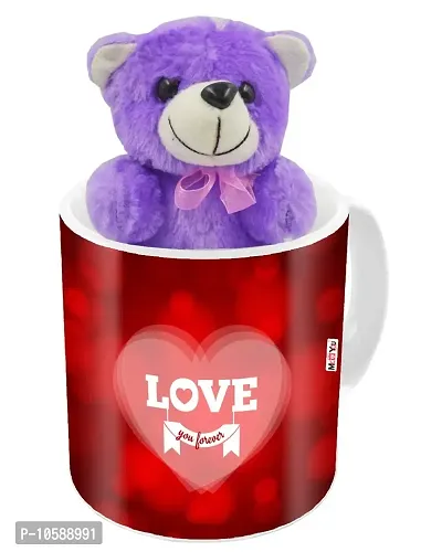 ME&YOU Romantic Gifts, Surprise Teddy with Printed ( Ceramic 325ml) Mug for Wife, Girlfriend, Fiance On Valentine's Day, Birthday, Anniversary, Karwa Chauth and Any Special Occasion