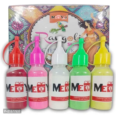 ME  YOU Rangoli Color Powder in Squeeze Bottle | Bright Rangoli Colors for All Festivals - Sparkle Rangoli Powder For Decoration, Rangoli Color for Festival (Pack-5)