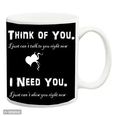 ME&YOU Valentine's Day Gift ;Think of You I Need You Printed Ceramic Mug-thumb0