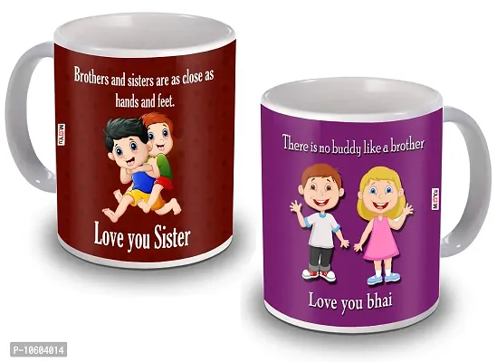 ME & YOU Special Gifts for Brother & Sister 2 Ceramic Mug Gifts on Rakhi and Other Occasion