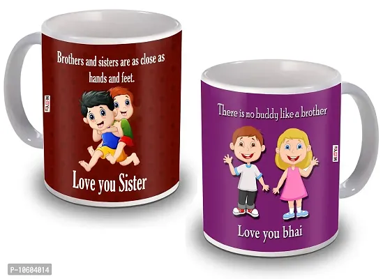 ME & YOU Special Gifts for Brother & Sister 2 Ceramic Mug Gifts on Rakhi and Other Occasion-thumb0