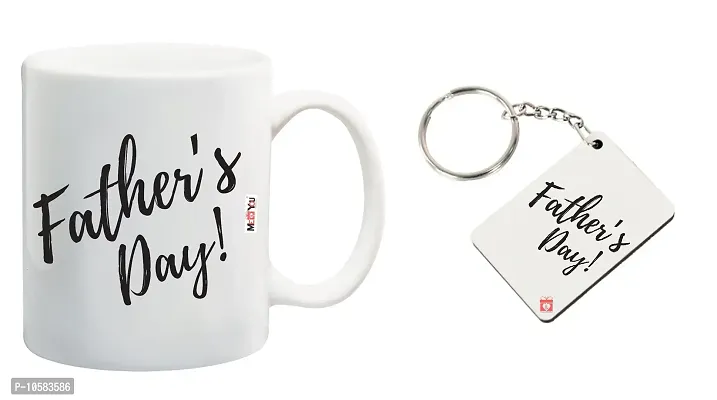 ME&YOU Gifts for Father, Father's Day Gift for Father 1 Printed (ceremic 325ml) Mug and Keyring IZ18NJPMK-1210