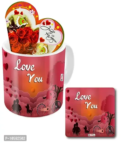 ME&YOU Romantic Gifts, Surprise Greeting Card with Printed Mug and Coaster for Wife, Girlfriend, Fiance On Valentine's Day, Birthday, Anniversary and Any Special Occasion IZ19Card5MuCO-DTLove-155