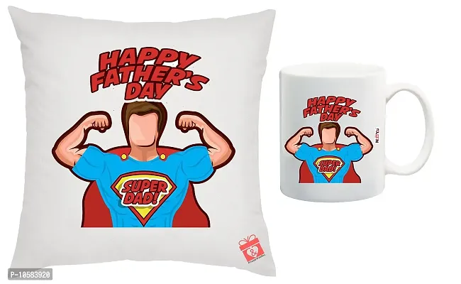 ME&YOU Gifts for Father, for Father, 1 Printed Cushion Cover with Vacuum Filler and Mug IZ18NJPCM-1325