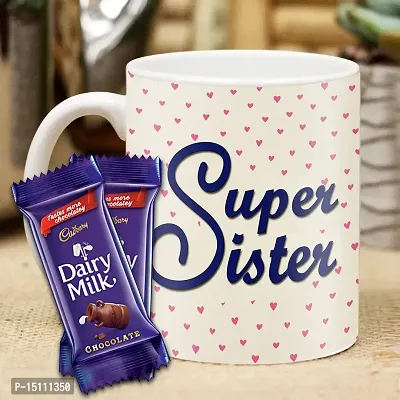 Midiron Gift for sister, Birthday gift for sister, Chocolate gift for sister, Coffee Mug for sister IZ21DTSisterDairyMilk2MU-04