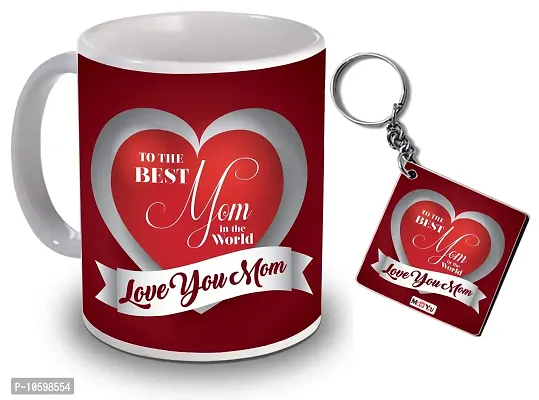 ME & YOU Gifts for Mom, Printed Ceramic Mug with MDF Keychain, Gift on Her Birthday, Mother's Day