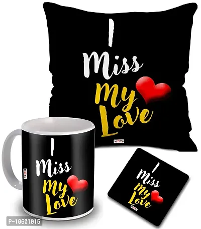 ME & YOU Love Quoted Printed Cushion, Ceramic Mug with MDF Coaster Gifts for Wife/Husband/Girlfriend/Boyfriend/Fiance on her Birthday/Anniversary/Valentine's Day