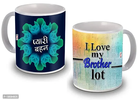 ME & YOU Special Gifts for Brother & Sister 2 Ceramic Mug Gifts on Rakhi and Other Occasion-thumb0