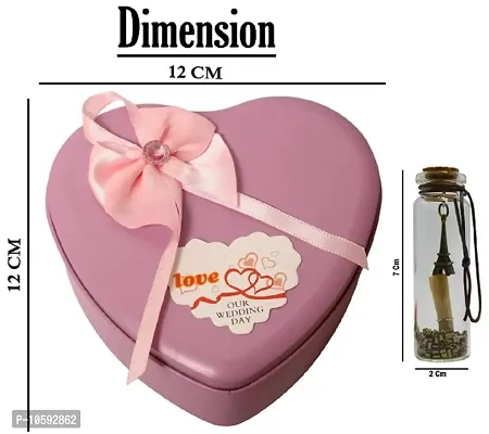 ME&YOU Romantic Gifts, Surprise Box with Message Bottle Keychain for Wife, Girlfriend Fianc?, Lover On Valentine's Day, Anniversary and Any Special Occasion IZ19Tinbox6PinkMsgBott2KeyH-DTLove-94-thumb5