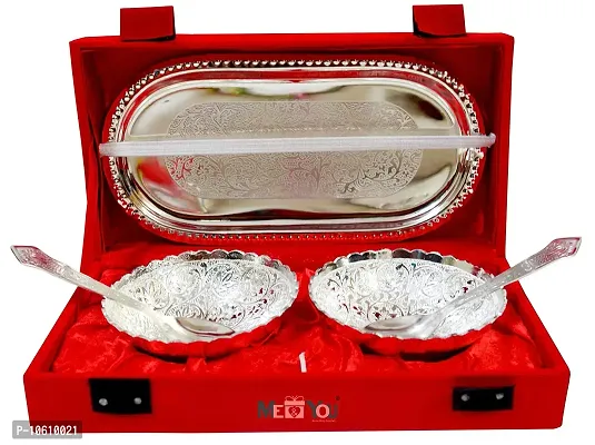 ME & YOU Beautiful Gift Pack of Designer Silver Plated Bowl Set on Diwali and Special Occasion