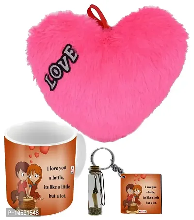 ME&YOU Romantic Gifts, Surprise Message Pills with Printed Mug, Keychain and Heart Cushion for Wife, Girlfriend, Lover On Valentine's Day, Birthday, Anniversary, IZ19MsgBott2MKHP-DTLove-103