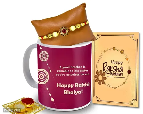 ME & YOU Rakhi Gift for Brother | Rakhi for Brother/ Bhai | Rakshabandhan Gift for Brother| Rakhi with Coffee Mug, Roli Tikka and Rakhi Greeting Card DTRakhiR47-75