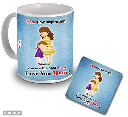 ME & YOU Gifts for Mom, Printed Ceramic Mug with MDF Coaster Gift on Her Birthday/Mother's Day/Women's Day/Anniversary