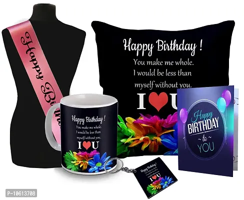 ME & YOU Birthday Gift for Girlfriend, Gift for Wife for Birthday, Birthday Gifts, Birthday Gift for Husband (Cushion, Mug, Card, Key Chain, sash ) IZ21-50