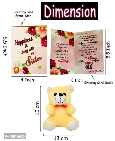 ME & YOU Gift for Sister | Return Rakhi Gift for Sister | Anniversary Gift for Sister | Birthday Gift for Sister | Cream Teddy Gift for Sister IZ22DTSisterCDMUTC-104-thumb2