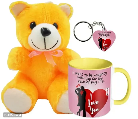 ME&YOU Romantic Gifts, Surprise Teddy with Printed Mug and Keychain for Wife, Girlfriend, Fiance On Valentine's Day, Birthday, Anniversary and Any Special Occasion IZ19MUyKeyHTO-STLove-48-thumb0