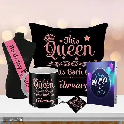 This queen was born in February .. February born girl birthday gift -  February Birthday Women - Sticker