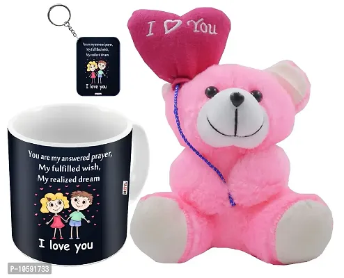 ME&YOU Romantic Gifts, Surprise Printed ( Ceramic 325ml) Mug, Keychain with I Love You Quoted Teddy for Wife Couple Girlfriend Fianc? On Valentine's Day, Anniversary and Any Special Occasion IZ19DTLoveTMK-118-thumb0