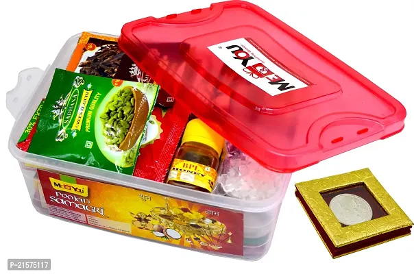 ME  YOUnbsp;All In One Pooja Kit -  Pooja Items for Special Festivals with Silver Coin |  Pooja Samagri for Diwali, Navratri, Dusshera, Hawan  Housewarming Pooja | Puja Kit with 25 Samagri Item-thumb0