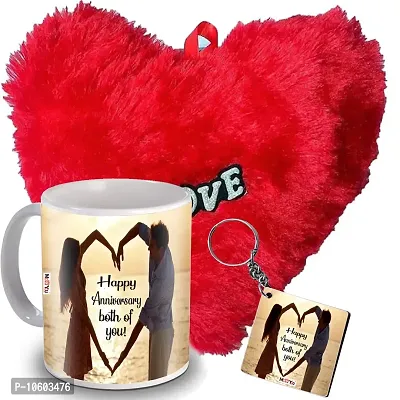 ME & YOU Printed Ceramic Mug, Keychain with Soft Red Heart for Father/Mother/Brother/Sister/Friends/Wife/Husband