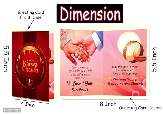 Midiron Special Karwachauth Gift Set For Love One, Wife, Girlfriend | Karwa Chauth Gifts Set, Best Gifts For Karwa Chauth With Chocolate Box, Quote Printed Mug, Greeting Card With Artificial Rose-thumb4