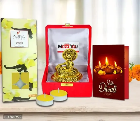 ME & YOU Diwali Krishna Statue Gift Combo|Diwali Gifts Hamper|Idol Diwali Gift |Festive Hamper with Krishna Statue, Diwali Greeting Card & Tealight Scented Vanilla Fragrance Candle