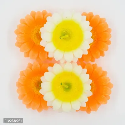 ME  YOU Beautiful Sun Flower Wax Diya Candles | Tea Light Candles for Diwali| Diwali Candles| Multicolor Diya for Diwali/Christmas Decoration Pack of 6-thumb0