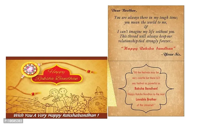 ME & YOU Designer Rakhi with Happy Rakshabandhan Quoted Printed Coffee Mug and Greeting Card for Brother on Raksha Bandhan-thumb3