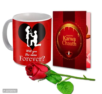 ME  YOU Romantic Karwa Chauth Gift for Wife, Girlfriend, Ladies, Special One |Unique Gift for Wife| Karwa Chauth Greeting Card, Beautiful Printed Coffee Mug for Lovely Wife