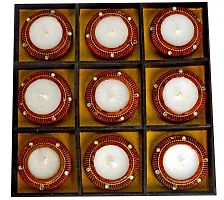 ME & YOU Wax Diya, Decorative Wax Diya Pack 9 for Home Decor-thumb2