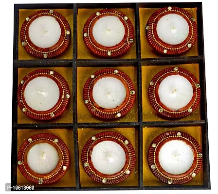 ME & YOU Wax Diya, Decorative Wax Diya Pack 9 for Home Decor-thumb3