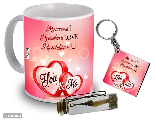 ME & YOU Surprise Love Gifts, Coffee Mug| Keychain| Message Pills Valentine Gifts (Multicolor)-thumb0