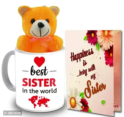 ME & YOU Gift for Sister | Return Rakhi Gift for Sister | Anniversary Gift for Sister | Birthday Gift for Sister | Brown Teddy Gift for Sister IZ22DTSisterCDMUTY-105