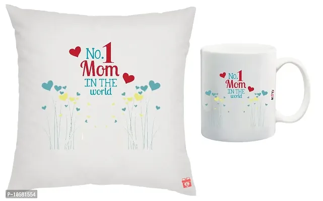 ME&YOU Gifts for Mother On for Mother Birthday, Anniversrary Any Occassion 1 Printed Cushion Cover with Vacuum Filler, 1 Printed Mug IZ18NJPCM-707