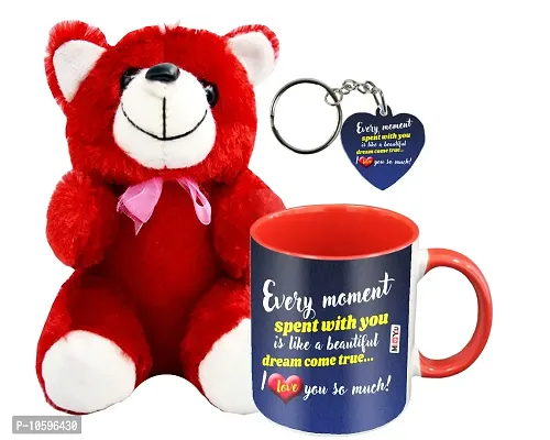 ME&YOU Romantic Gifts, Surprise Teddy with Mug and Keychain for Wife, Girlfriend, Fiance On Valentine's Day, Birthday, Anniversary and Any Special Occasion ( Ceramic Printed Mug - 325ml )-thumb0