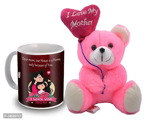 ME & YOU Gifts for Mom, Printed Ceramic Mug with I Love My Mother Quoted Teddy, Gift on Her Birthday/Mother's Day/Anniversary