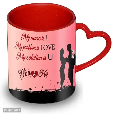 ME & YOU Love Quoted Printed Ceramic Coffee Mug for Valentine?s Day ( Multicolor)