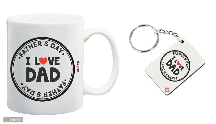 ME&YOU Gifts for Father, Father's Day Gift for Father 1 Printed (ceremic 325ml) Mug and Keyring IZ18NJPMK-1356