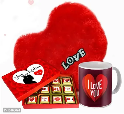 Midiron Valentine Gifts, Love Gifts for Wife, Valentine Gifts for Girlfriend, Birthday Gift for Wife, Birthday Gift for husband (Chocolate, Mug, Soft Heart) IZ21-69