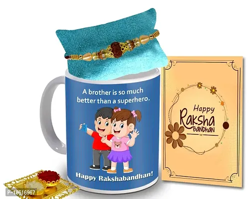 ME & YOU Rakhi Gift for Brother | Rakhi for Brother/ Bhai | Rakshabandhan Gift for Brother| Rakhi with Coffee Mug, Roli Tikka and Rakhi Greeting Card DTRakhiR35-85-thumb0