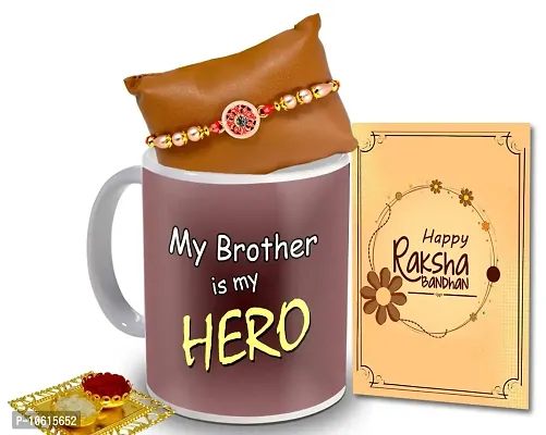 ME & YOU Rakhi Gift Set, Rakhi Set for Brother, Rakhi Combo Pack, Rakhi with Coffee Mug, Roli Tikka and Rakhi Greeting Card for Brother ( Pack 4)-IZ2263-13