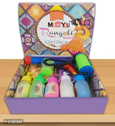 ME  YOU  Rangoli Colour Gift Pack | Rangoli Colour Powder Rang for Diwali, Navratri, Pongal Pooja Mandir | Rangoli Colours With Stencils Kit Set | Eco-Friendly Rangoli Colors-thumb4