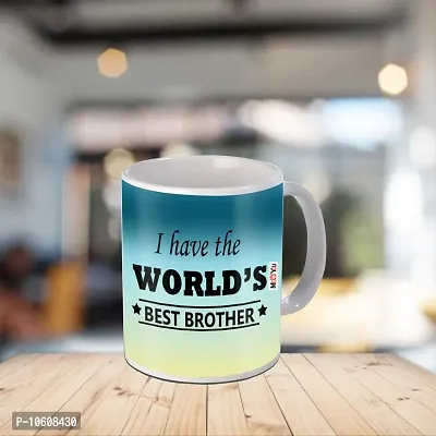 ME & YOU Gift for Brother, Printed Ceramic Mug and Keychain ( Multicolor)-thumb2